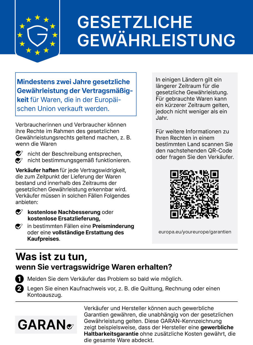 EU-Hinweis zur gesetzlichen Gewährleistung