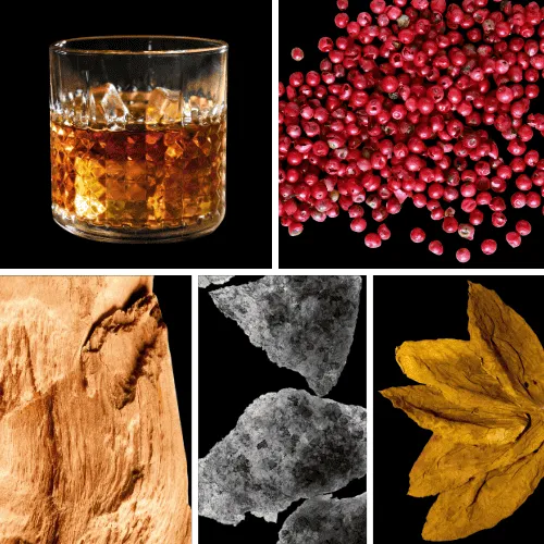 Duftnoten: Rum, rosa Pfeffer, hölzerne Noten, Moschus, Tabak