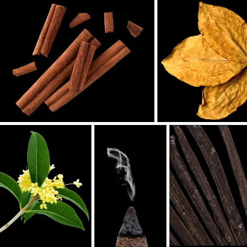 Duftnoten: Zimt, Tabak, Osmanthus, Weihrauch, Vanille