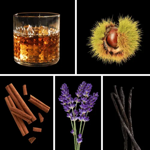 Duftnoten: Rum-Akkord, Kastanie, Zimt, Lavendel, Vanille