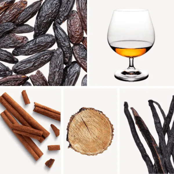 Duftnoten: Cognac, Tonkabohne, Zimt, Eichenholz, Vanille
