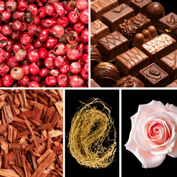 Duftnoten: rosa Pfeffer, Praline, Sandelholz, Vetiver, türkische Rose