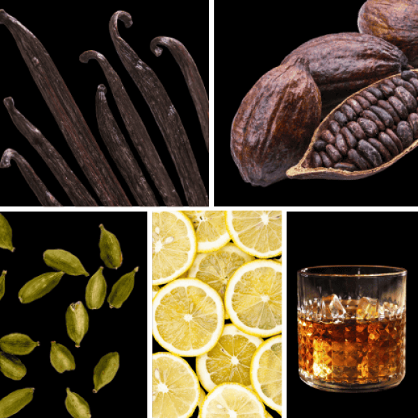 Duftnoten: Kakao, Vanille, Kardamom, Rum, Zitrone