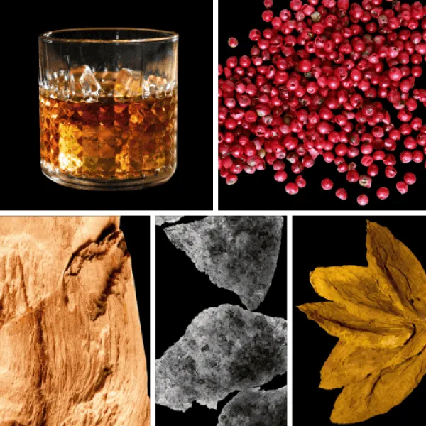 Duftnoten: Rum, rosa Pfeffer, hölzerne Noten, Moschus, Tabak