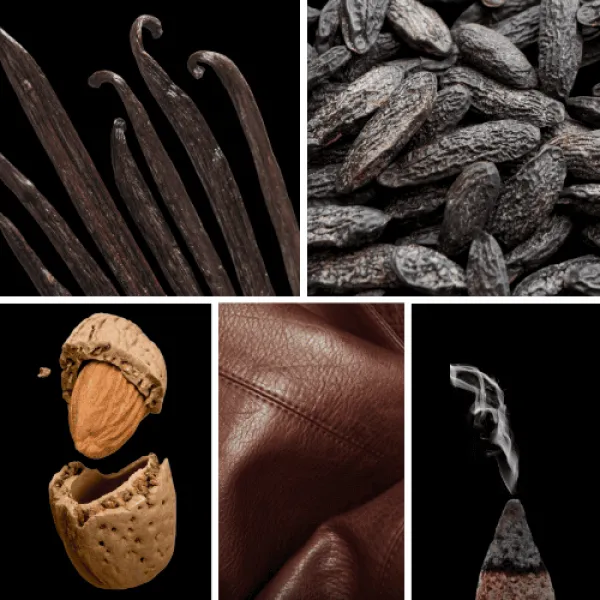 Duftnoten: Vanille, Tonakbohne, Mandel, Leder, Weihrauch