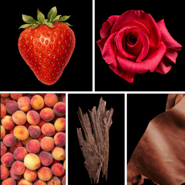 Duftnoten: Erdbeere, Rose, Pfirsich, Oud, Leder